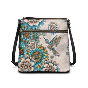 Bohemian Hummingbird Bucket Bag Hobo Bag With Shoulder Strap :<
